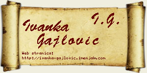 Ivanka Gajlović vizit kartica